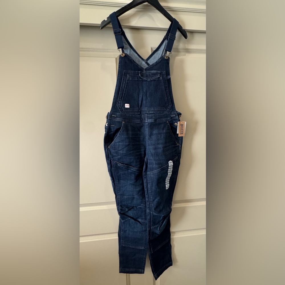 NWT Duluth Women's Double Flex Denim Bib Overalls